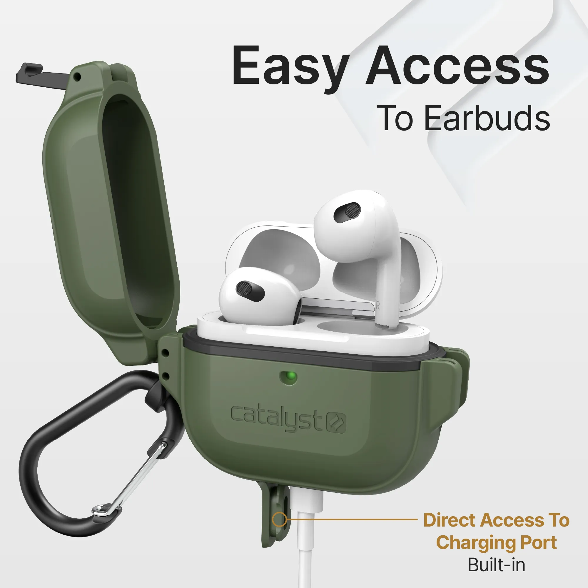 AirPods (Gen 3) - 330ft Waterproof Total Protection Case + Carabiner - Image 16