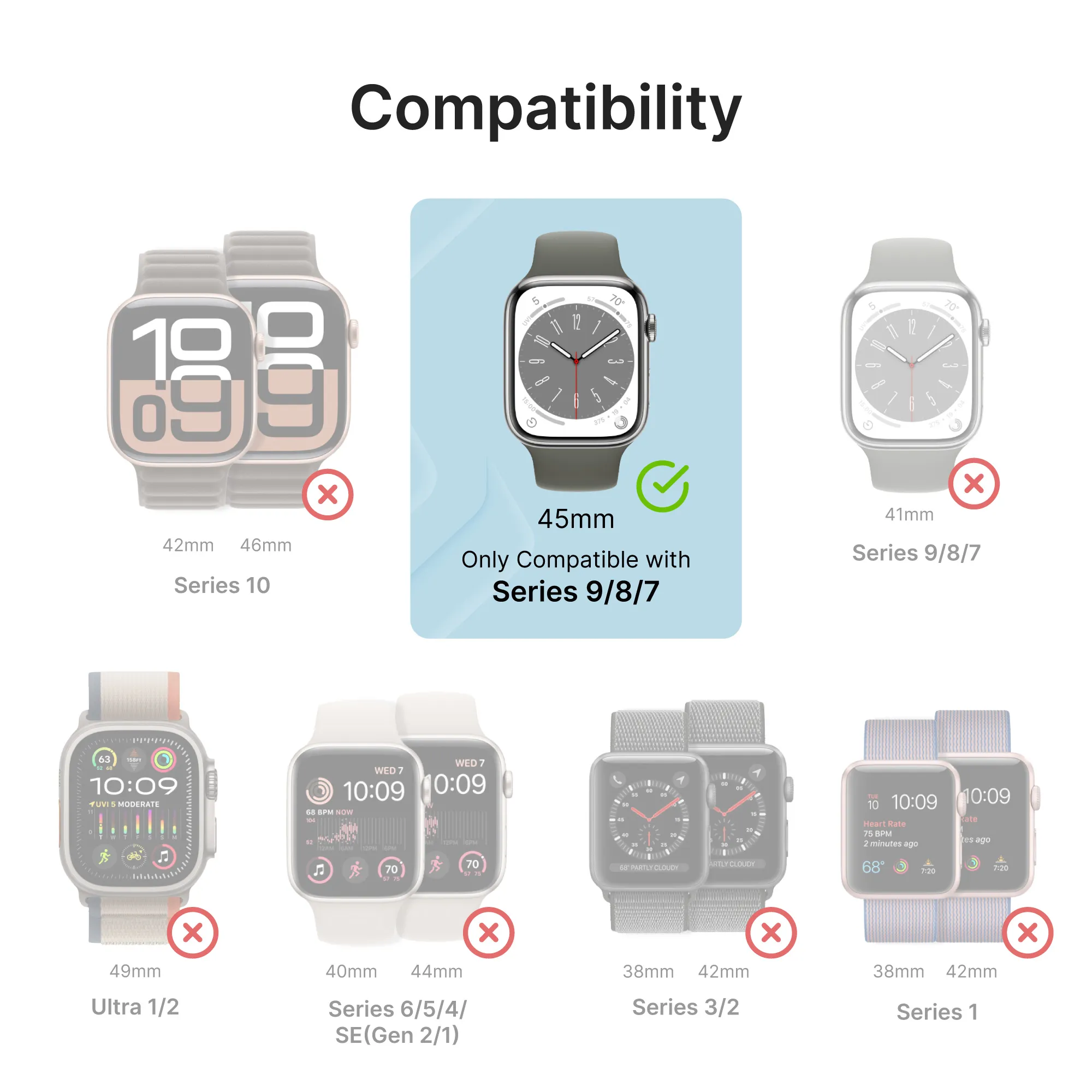45mm - Rugged Case + Band for Apple Watch Series 9/8/7 - Image 20