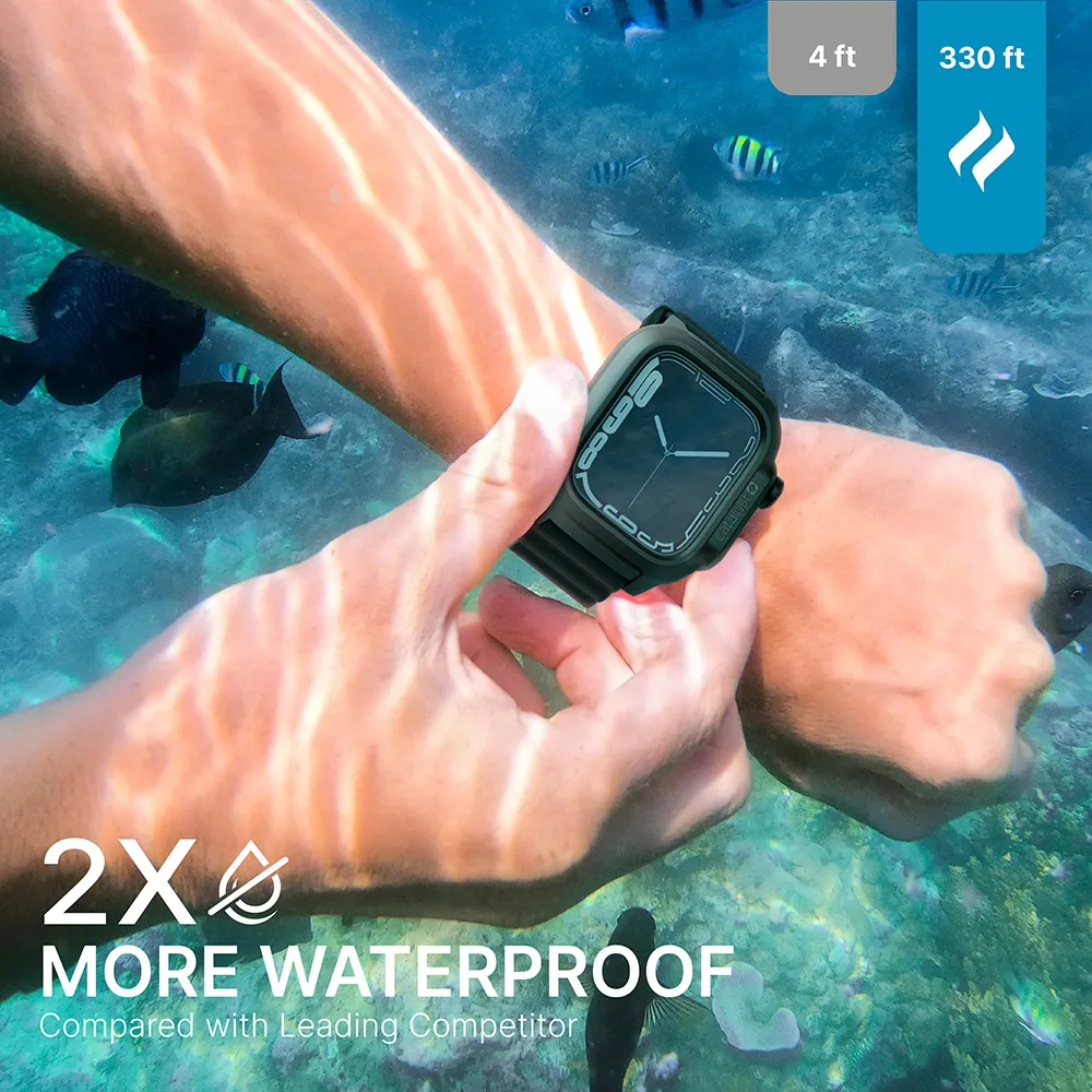 45mm - 330ft Waterproof Case + Band for Apple Watch Series 9/8/7 - Image 15