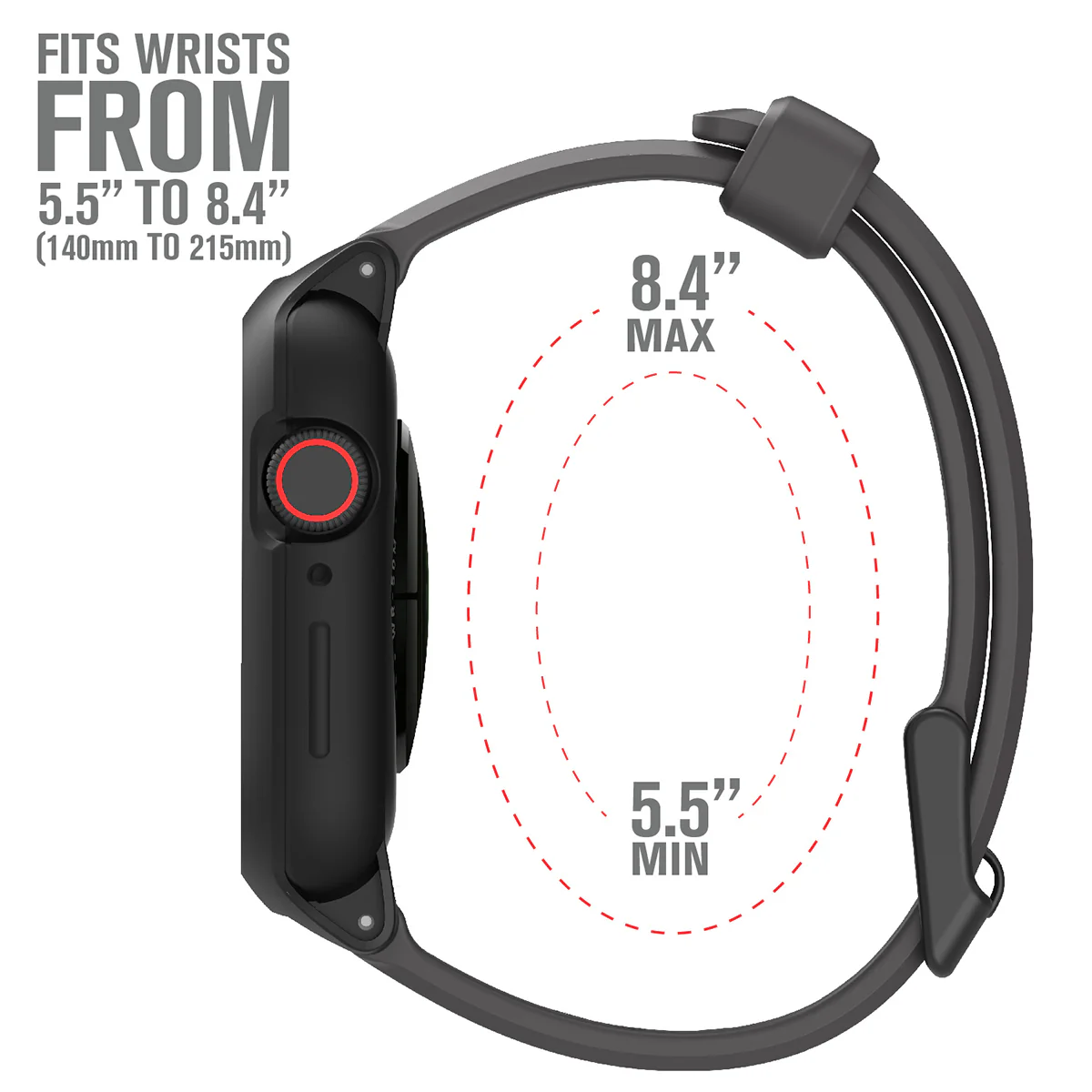 Rugged Sport Band for Catalyst Apple Watch Case | Large - Image 14