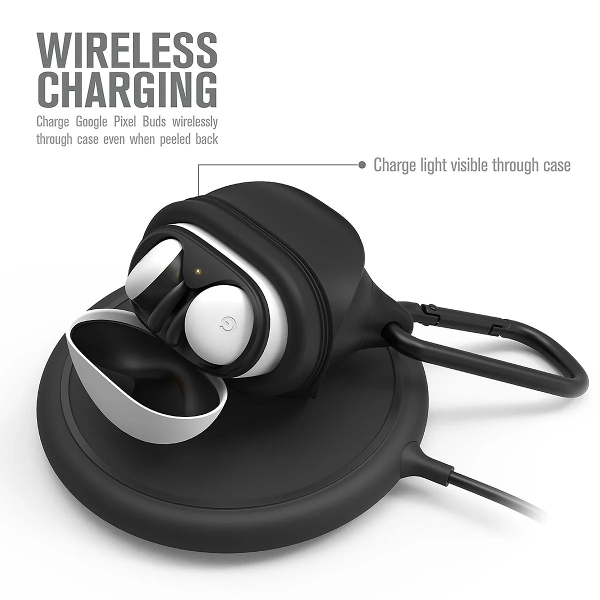 Google Pixel Buds  (2020) / Pixel Buds A-Series (2021) - Waterproof Case + Carabiner - Image 7